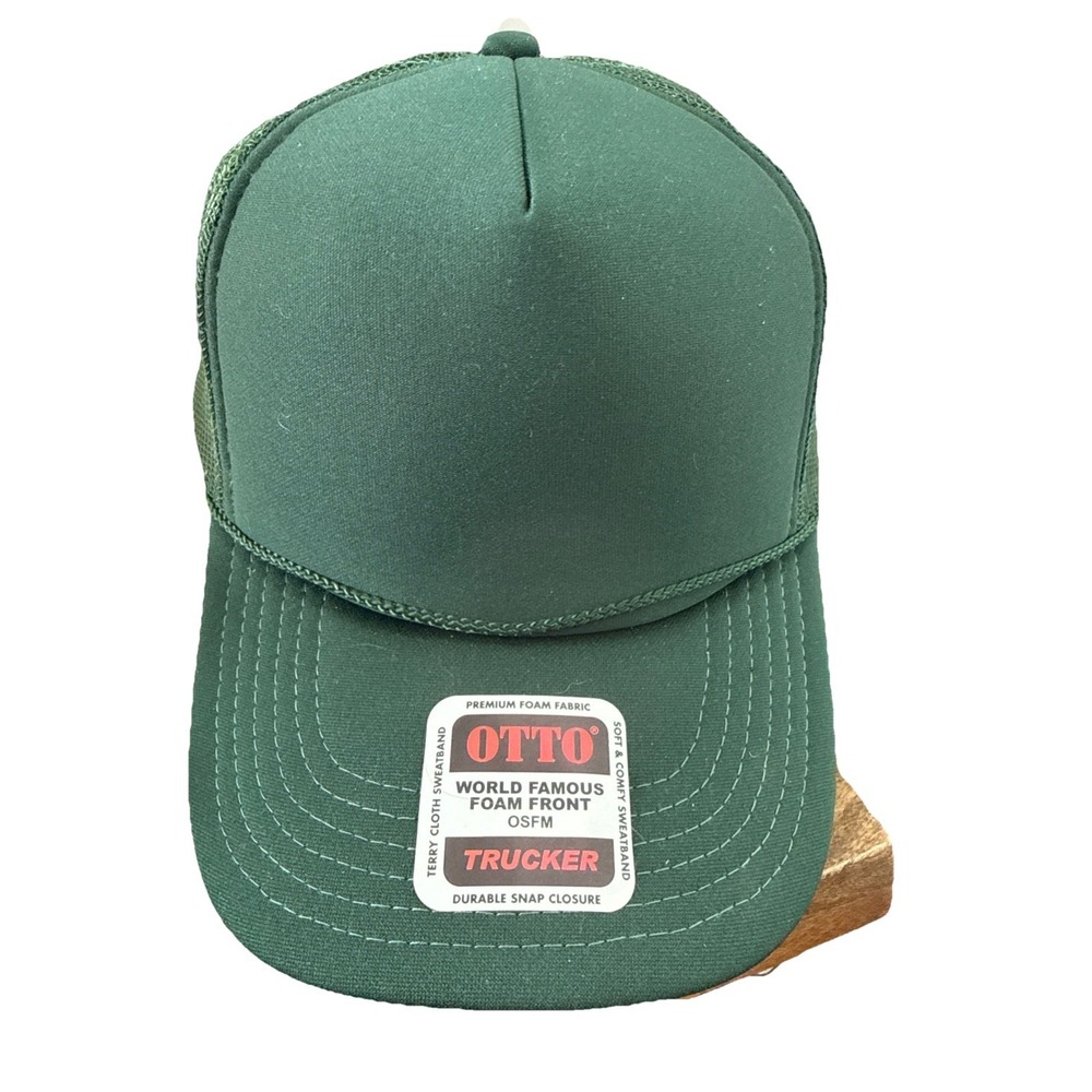 NEW MESH TRUCKERS HAT CAP DK GREEN BLANK PUNK BASEBALL Otto H191